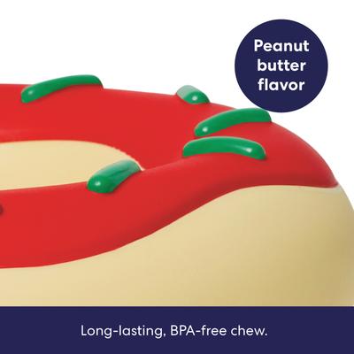 Show full view: Frisco Holiday Peanut Butter Flavored Donut Rubber Chew Dog Toy for Heavy Chewers, Large/X-Large slide 3 of 9