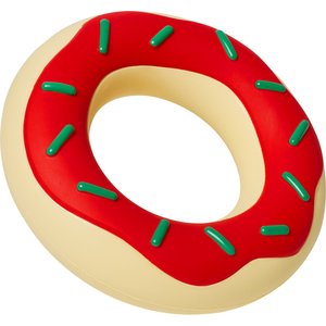 Frisco Holiday Peanut Butter Flavored Donut Rubber Chew Dog Toy for Heavy Chewers, Large/X-Large