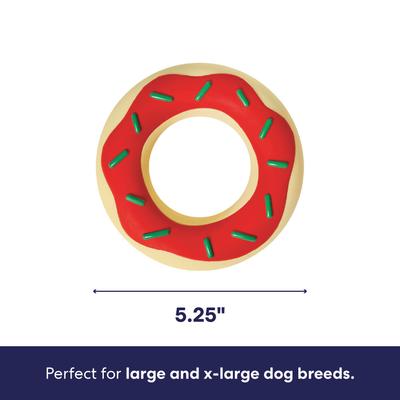 Show full view: Frisco Holiday Peanut Butter Flavored Donut Rubber Chew Dog Toy for Heavy Chewers, Large/X-Large slide 2 of 9