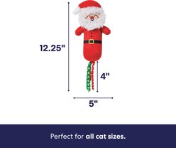 Frisco Holiday Santa Plush Kicker Cat Toy with Catnip & Silvervine slide 2 of 6