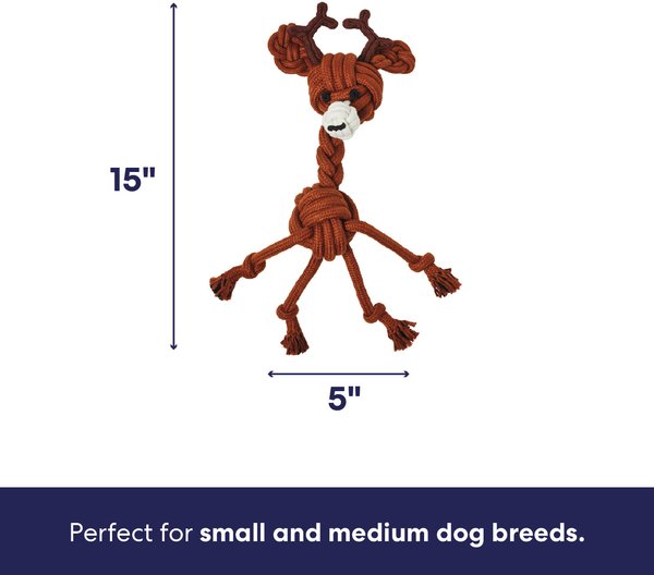 Show full view: Frisco Holiday Reindeer Rope Dog Toy, Small/Medium slide 2 of 8