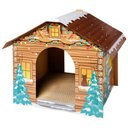 Frisco Holiday Festive Cabin Cardboard Cat House with Silvervine & Catnip