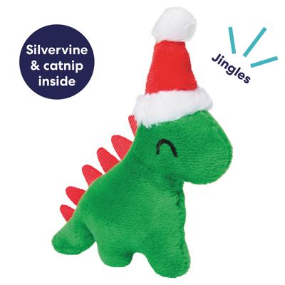 Show full view: Frisco Holiday Dinosaur Sound Electronic Plush Cat Toy with Catnip & Silvervine slide 3 of 8