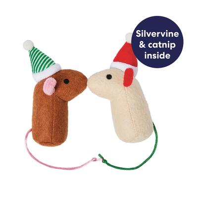Show full view: Frisco Holiday Mice Felt Cat Toy with Catnip & Silvervine, 2 count slide 3 of 8