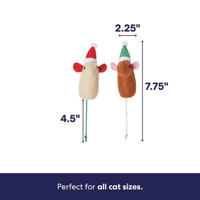 Show full view: Frisco Holiday Mice Felt Cat Toy with Catnip & Silvervine, 2 count slide 2 of 8