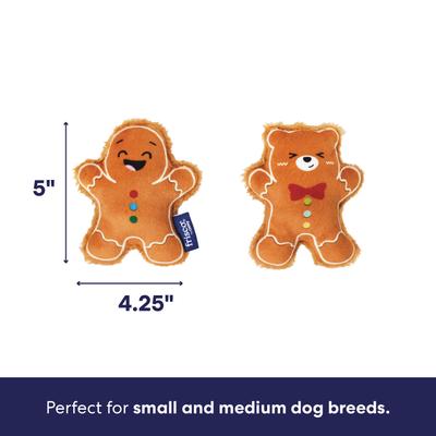 Show full view: Frisco Holiday Gingerbread Man & Bear Plush Squeaky Dog Toy, Small/Medium, 2 count slide 3 of 10