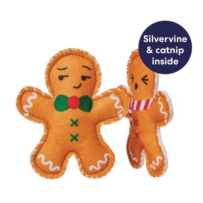 Show full view: Frisco Holiday Gingerbread Felt Cat Toy with Catnip & Silvervine, 2 count slide 3 of 8