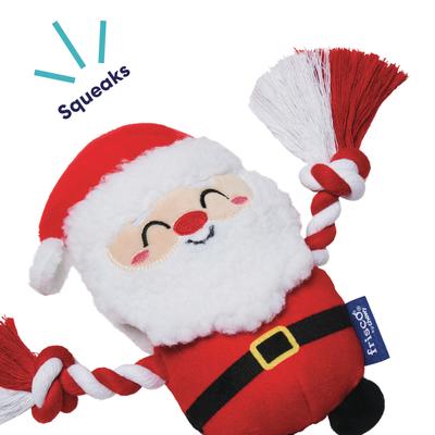Show full view: Frisco Holiday Santa Plush with Rope Squeaky Dog Toy, Medium slide 4 of 10