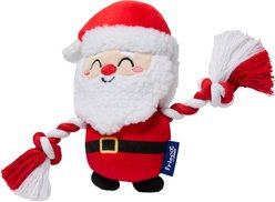 Frisco Holiday Santa Plush with Rope Squeaky Dog Toy, Medium