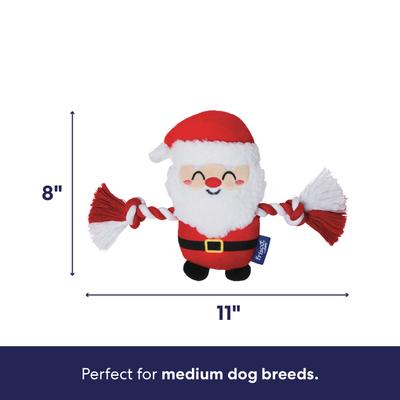 Show full view: Frisco Holiday Santa Plush with Rope Squeaky Dog Toy, Medium slide 3 of 10