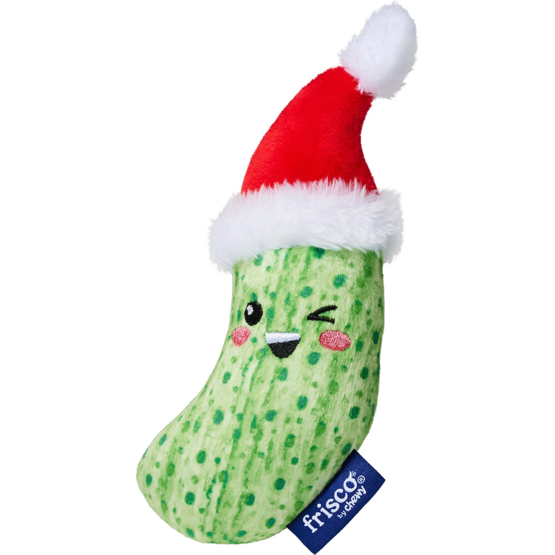 Frisco Holiday Christmas Pickle Plush Squeaky Dog Toy, Small