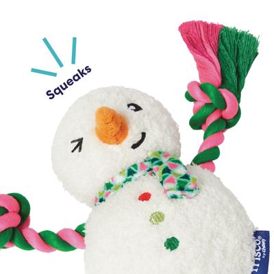 Show full view: Frisco Holiday Snowman Plush with Rope Squeaky Dog Toy, Medium slide 3 of 9