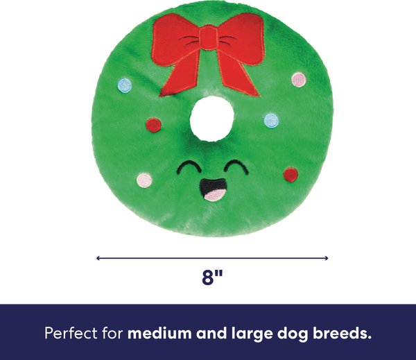 Show full view: Frisco Holiday Wreath Plush Squeaky Dog Toy, Medium/Large slide 2 of 8
