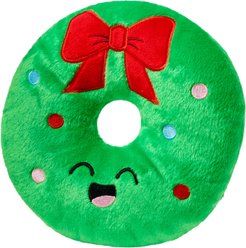 Frisco Holiday Wreath Plush Squeaky Dog Toy, Medium/Large