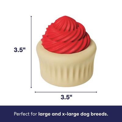 Show full view: Frisco Holiday Vanilla Flavored Cupcake Rubber Chew Dog Toy for Heavy Chewers, Large/X-Large slide 2 of 9