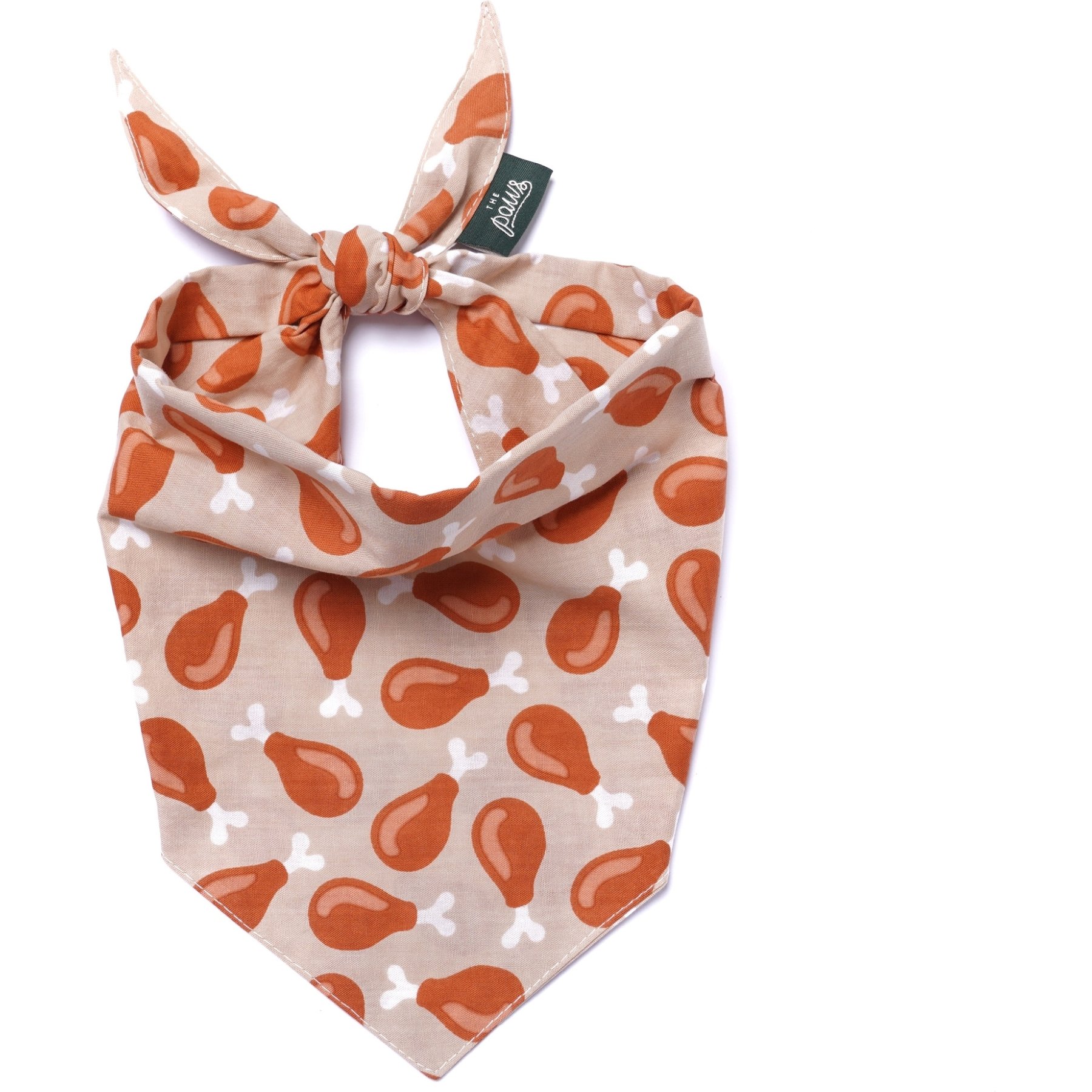 The Paws Drumstick Dog & Cat Bandana, Brown, X-Large