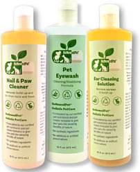 RenewedPet Pet Kit Ear Cleaning, Eyewash, Nail & Paw Cleaner, 3 count, 16-fl oz bottle