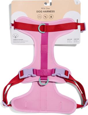 Show full view: Wild One Adjustable Cushioned Dog Harness, Bubblegum Pink, Large: 24 to 38-in chest slide 3 of 11