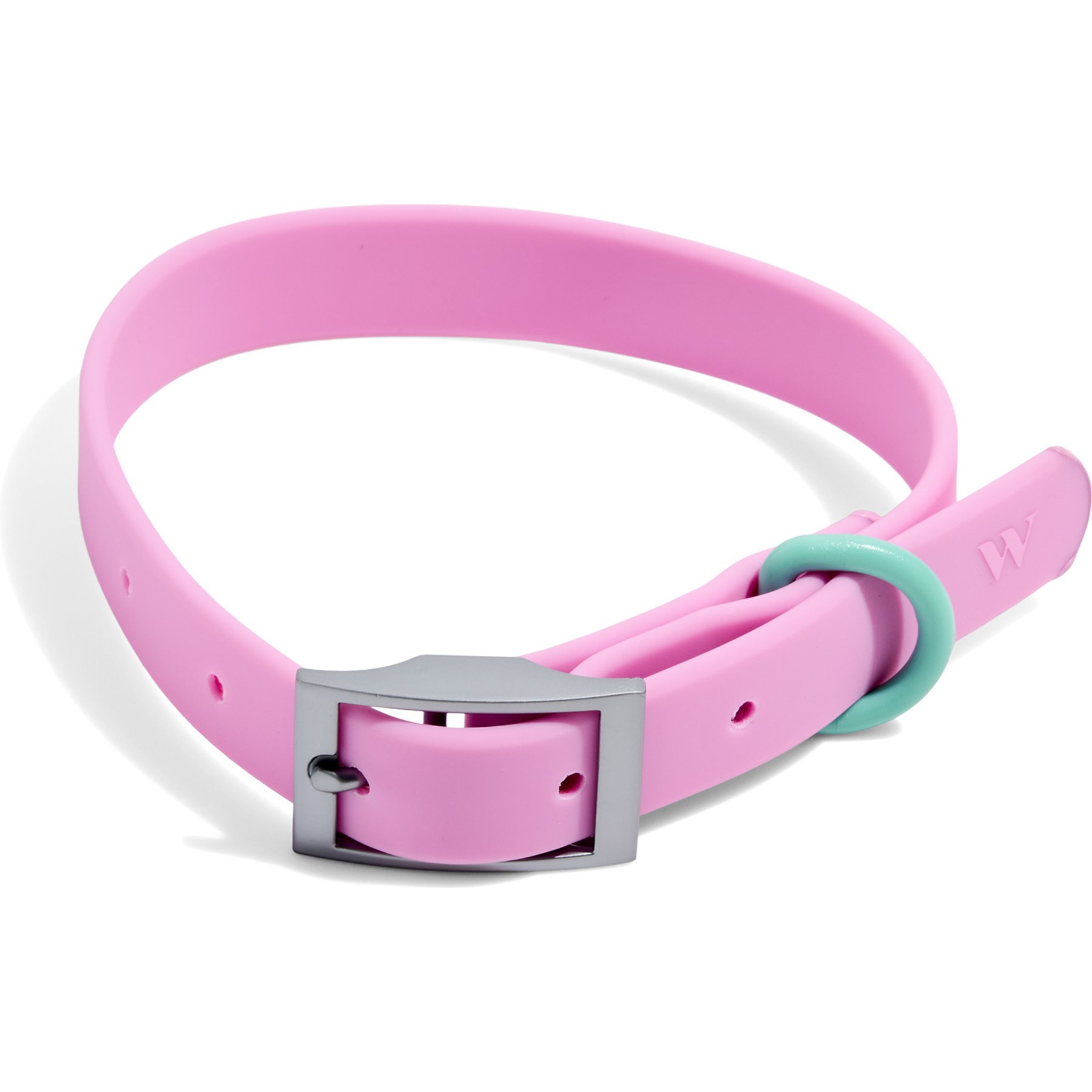 Wild One Adjustable Waterproof Flex-Poly Coated Nylon Dog Collar, Bubblegum Pink, Medium: 12 to 15-in neck, 3/4-in wide