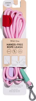 Show full view: Wild One Hands-Free Adjustable Rope Dog Leash, Standard: 4 1/3 to 8 1/2-ft long, 1/2-in wide, Bubblegum Pink slide 2 of 8