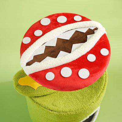 Show full view: Fairela Venus Flytrap 23.6-in Fleece Cat Cave Tower, Green/Red slide 3 of 9