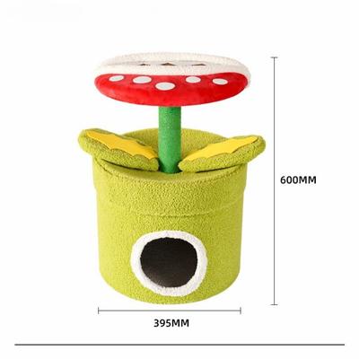 Show full view: Fairela Venus Flytrap 23.6-in Fleece Cat Cave Tower, Green/Red slide 6 of 9