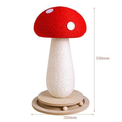 Show full view: Fairela Mushroom Spinning 20.9-in Hemp Cat Scratching Post, White/Red slide 3 of 9