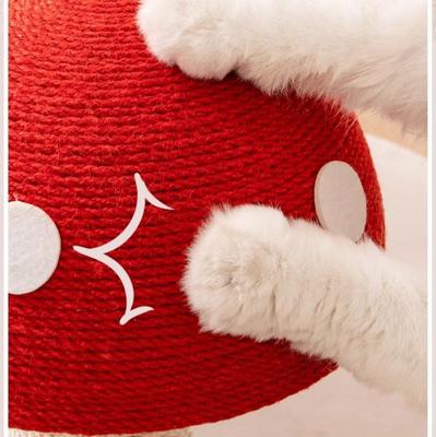 Show full view: Fairela Mushroom Spinning 20.9-in Hemp Cat Scratching Post, White/Red slide 8 of 9