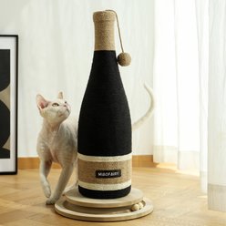 Fairela Wine Bottle 24.8-in Hemp Cat Scratching Post, Black/Brown