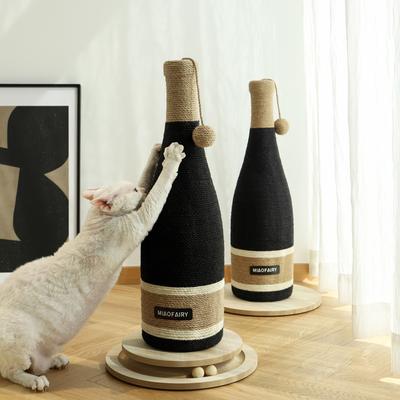 Show full view: Fairela Wine Bottle 24.8-in Hemp Cat Scratching Post, Black/Brown slide 2 of 9