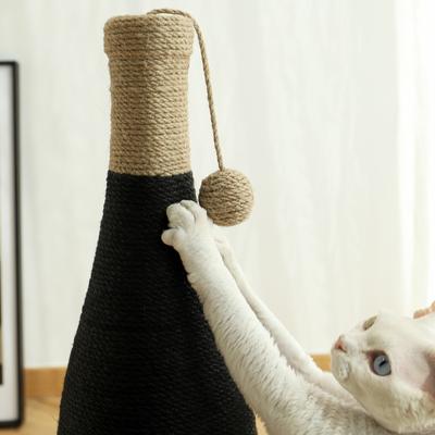 Show full view: Fairela Wine Bottle 24.8-in Hemp Cat Scratching Post, Black/Brown slide 4 of 9