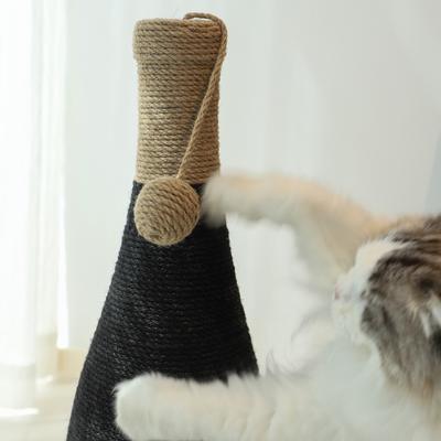Show full view: Fairela Wine Bottle 24.8-in Hemp Cat Scratching Post, Black/Brown slide 8 of 9