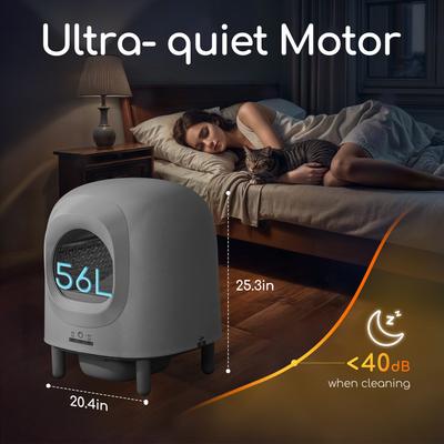 Show full view: Aoruefar Smart Robot Cat Litter Box, White slide 7 of 8