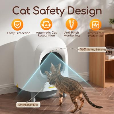 Show full view: Aoruefar Smart Robot Cat Litter Box, White slide 3 of 8