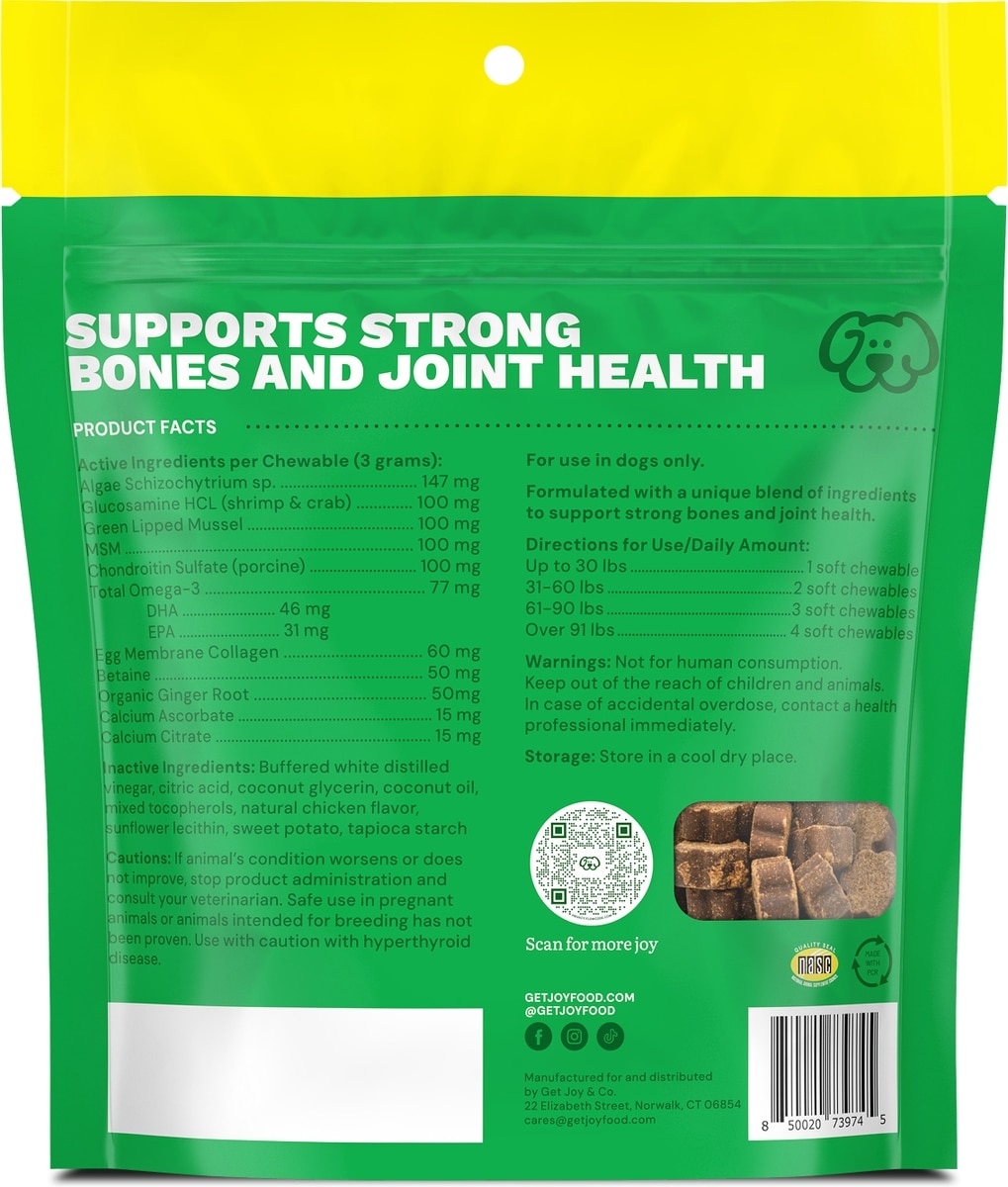 GET JOY Joint+ Chicken Flavored Soft Chew Hip & Joint Mobility