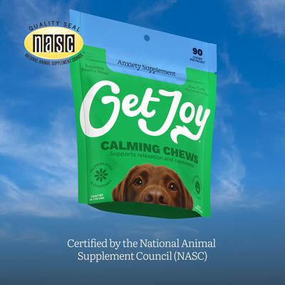 Show full view: Get Joy Calming Chicken Flavored Soft Chew Calming Stress & Anxiety Support Supplement for Dogs, 90 count slide 8 of 11