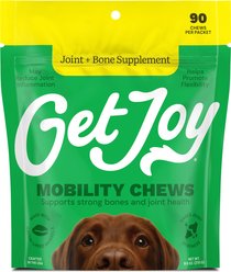 Get Joy Joint+ Chicken Flavored Soft Chew Hip & Joint Mobility Health Supplement for Dogs, 90 count
