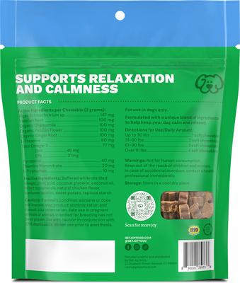 Show full view: Get Joy Calm+ Chicken Flavored Soft Chew Calming Stress & Anxiety Support Supplement for Dogs, 90 count slide 4 of 12