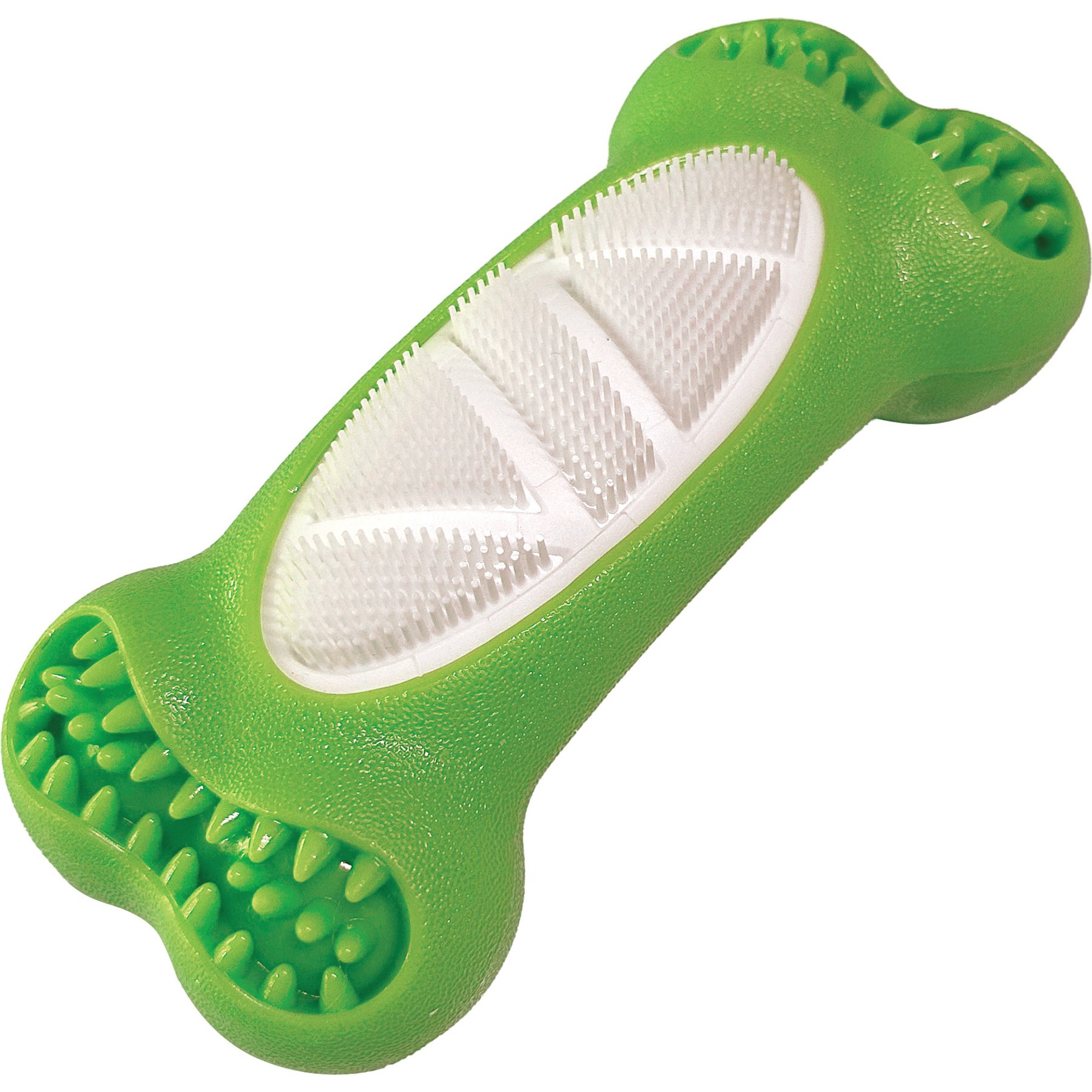 fouFIT Brush 'n Bite Dog Chew Toy, Green