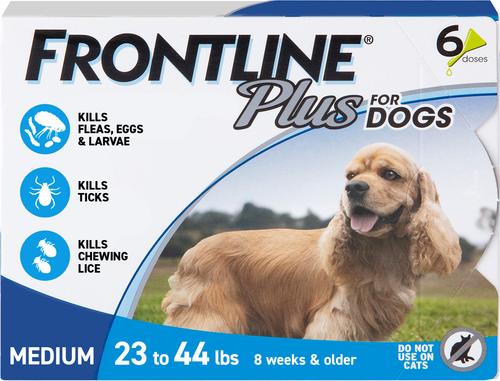 Frontline Plus Flea & Tick Spot Treatment for Medium Dogs, 23-44 lbs