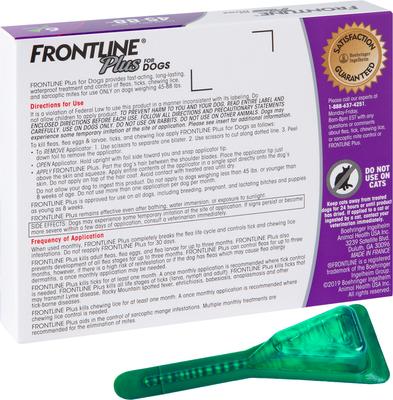 Show full view: Frontline Plus Flea & Tick Spot Treatment for Large Dogs, 45-88 lbs, 6 Doses (6-mos. supply) slide 9 of 13