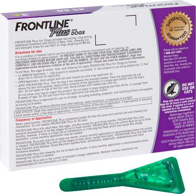 Show full view: Frontline Plus Flea & Tick Spot Treatment for Large Dogs, 45-88 lbs, 3 Doses (3-mos. supply) slide 9 of 13