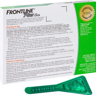 Show full view: Frontline Plus Flea & Tick Spot Treatment for Cats, over 1.5 lbs, 8 Doses (8-mos. supply) slide 8 of 12