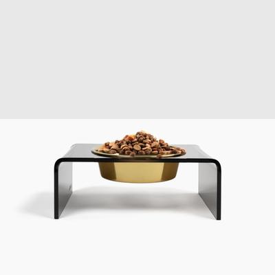 Show full view: Hiddin Smoke Grey Single Dog & Cat Elevated Bowl, Gold, 6.5-cup slide 4 of 8