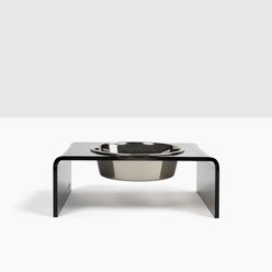 Hiddin Smoke Grey Single Dog & Cat Elevated Bowl, Silver, 6.5-cup slide 2 of 7