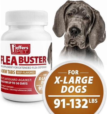 Show full view: Jeffers Flea Buster Beef Flavor Chewable Tablets for Dogs, 91 to 132 lbs, 6 count slide 2 of 2