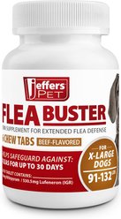 Jeffers Flea Buster Beef Flavor Chewable Tablets for Dogs, 91 to 132 lbs, 6 count