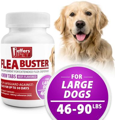Show full view: Jeffers Flea Buster Beef Flavor Chewable Tablets for Dogs, 46 to 90 lbs, 6 count slide 2 of 2