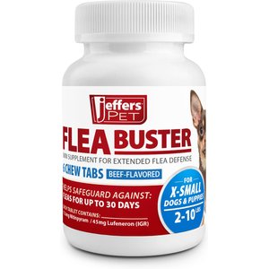 Jeffers Flea Buster Beef Flavor Chewable Tablets for Dogs, 2 to 10 lbs, 6 count