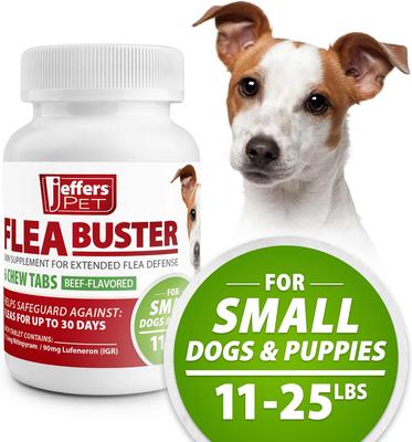 Show full view: Jeffers Flea Buster Beef Flavor Chewable Tablets for Dogs, 11 to 25 lbs, 6 count slide 2 of 2